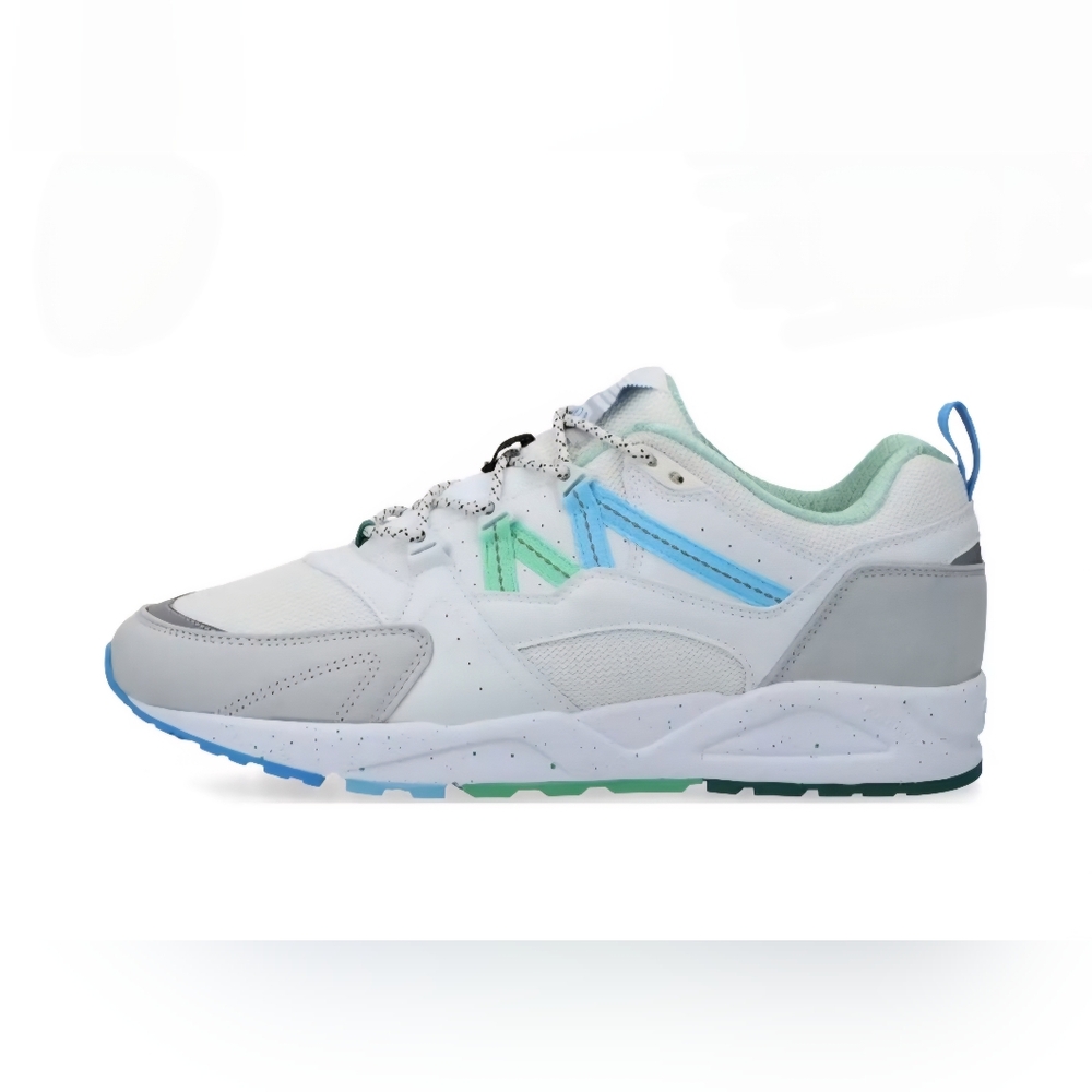 KARHU Fusion 2.0 White Athletic Sneaker with Mint & Sky Blue Accents